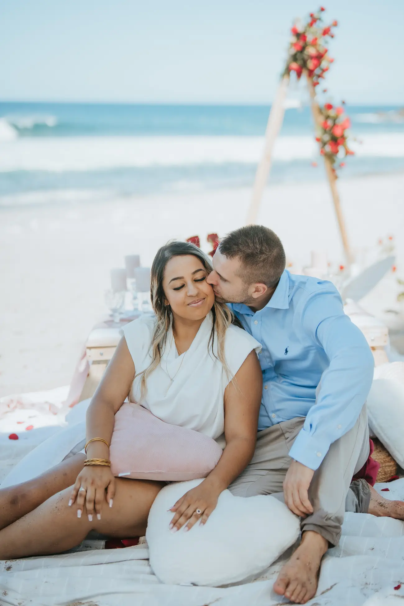 Pique-nique en amoureux sur la plage